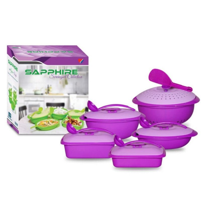 Toples Makanan Sapphire Serving Set Collection Basi Prasmanan Set