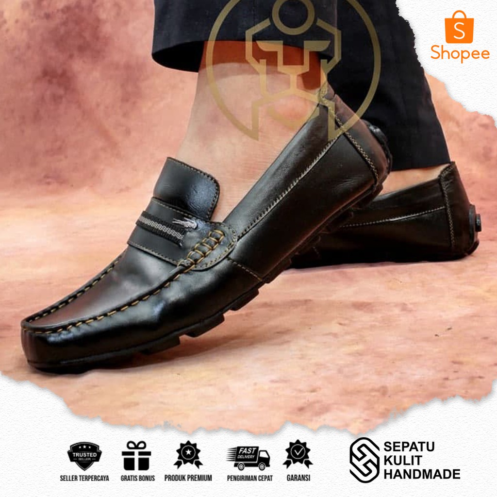 SKH x LOAFERS - Sepatu Bunut Pria Kulit Sapi Asli Original 100% Pancus Casual Remaja Dewasa Laki Lak