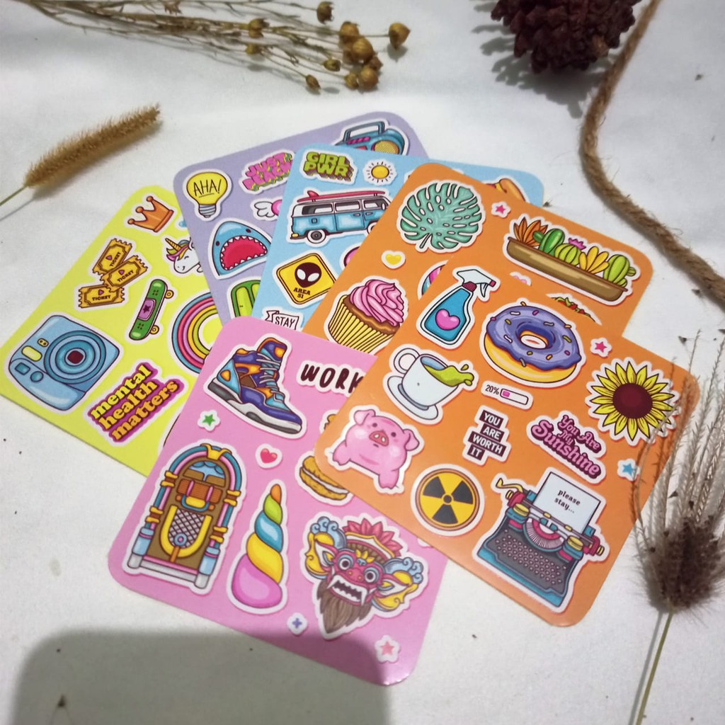 

Stiker Motif Cute Tumblr (KISS CUT) / Sticker Deco / Stiker Polcos / Sticker Journal / Confetti