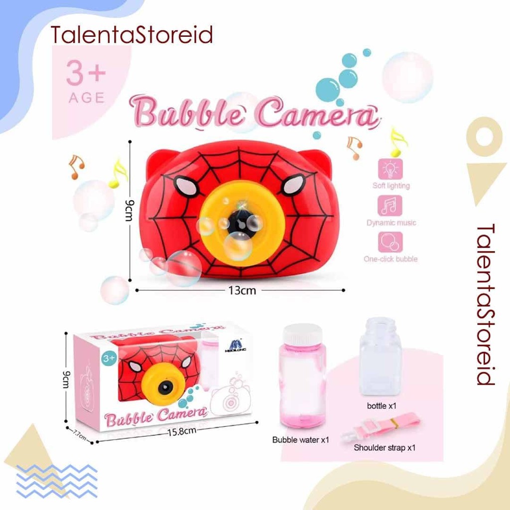 Mainan Anak Bubble Elektrik Bentuk Kamera Machine Gelembung Bubble Camera Lampu Dan Musik