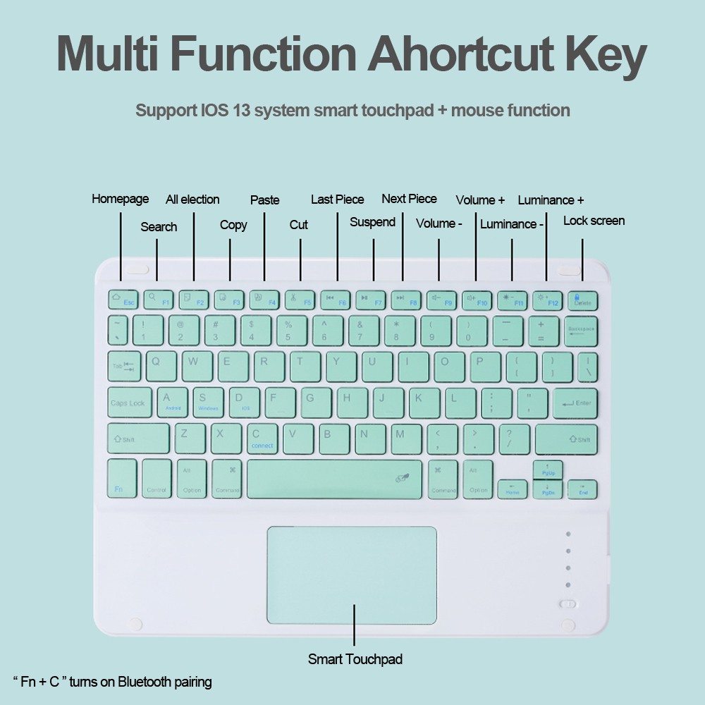 Goojodoq Keyboard Mouse Set Wireless Bluetooth Touchpad Untuk Tablet