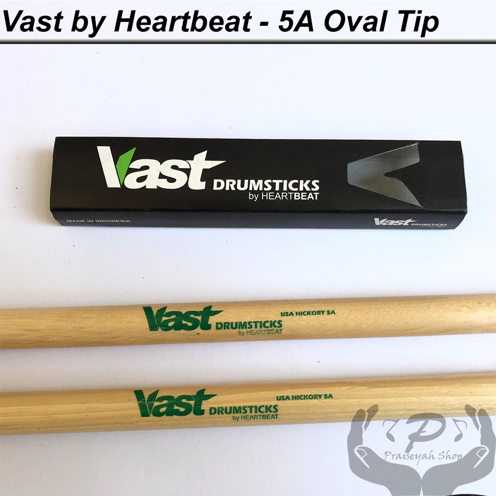 Stick Drum 5A 5B 7A Vast by Heartbeat Oval Tip Hickory Natural