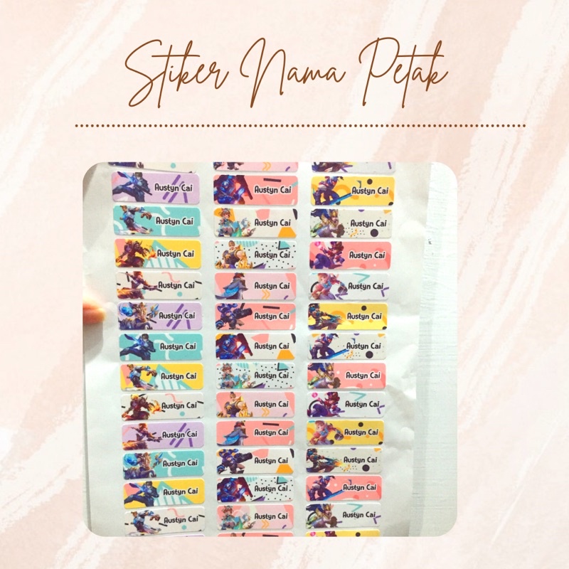 

STIKER NAMA TAHAN AIR / LABEL NAMA TAHAN AIR ANAK SEKOLAH