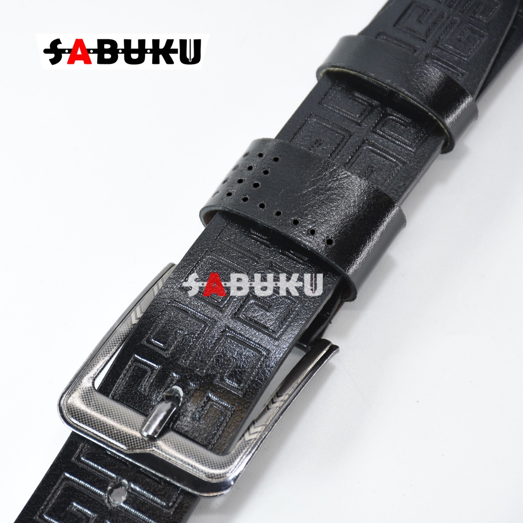 Ikat Pinggang pria Sabuk Model Jarum Kulit Sintetis Men Belt Sabuk Clasic Gesper Pria -170