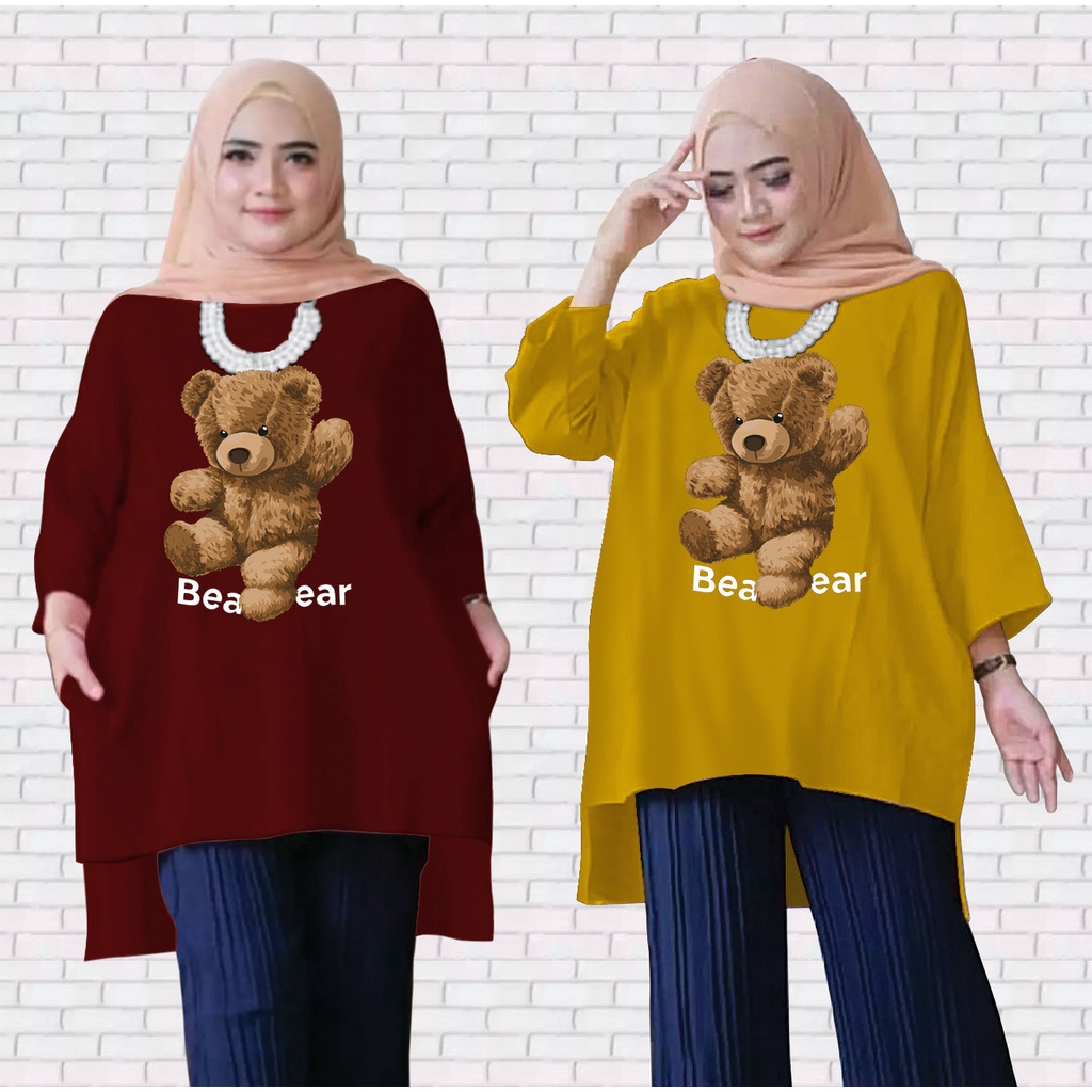 TUNIK WANITA / TUNIK WANITA JUMBO / TUNIK WANITA TERBARU 2020 KEKINIAN MOTIF TEDDY JUMBO2