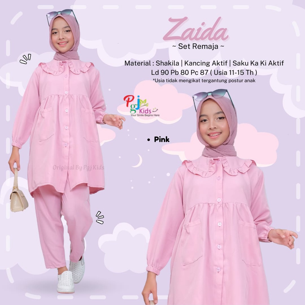 BAJU SETELAN ANAK REMAJA TANGGUNG PEREMPUAN ONE SET TUNIK ANAK POLOS KEKINIAN TERBARU