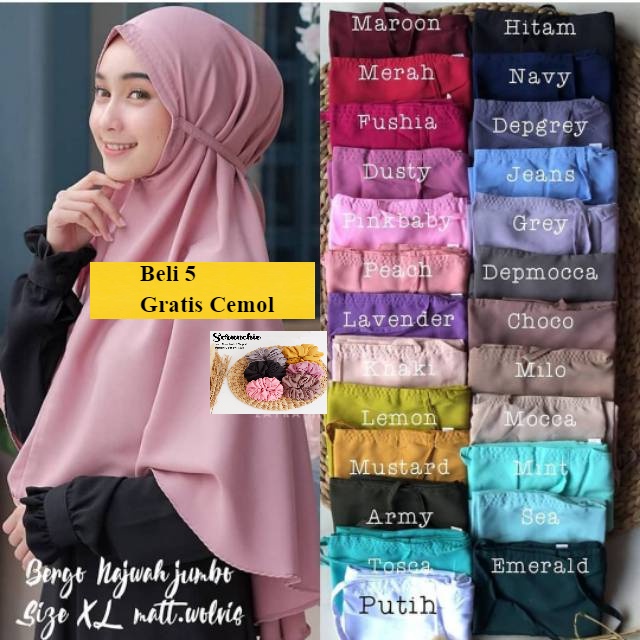 [FaFi] SIZE XL BERGO WOLFIS MARYAM / BERGO TALI/ HIJAB KHIMAR/BERGO/HIJAB/MAKASSAR MURAH