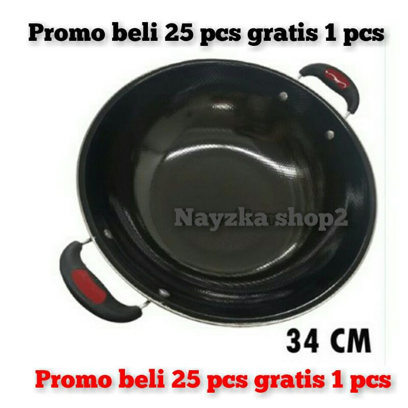 Bisa COD wajan enamel anti lengket dan anti gores/kuali enamel/penggorengan anti lengket