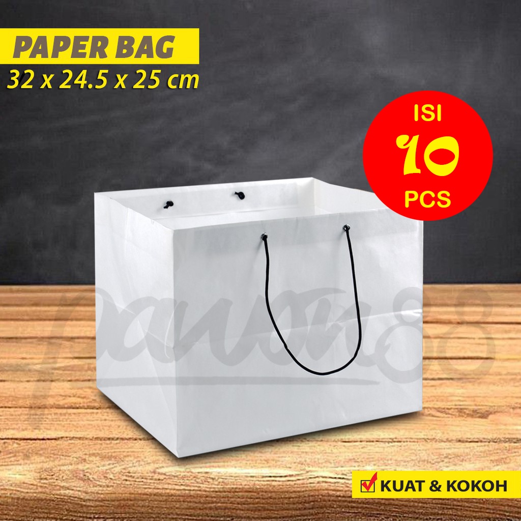 

Paper Bag Polos - Paper Bag | 32 x 24,5 x 25 cm - PUTIH - ( 10 Pcs )