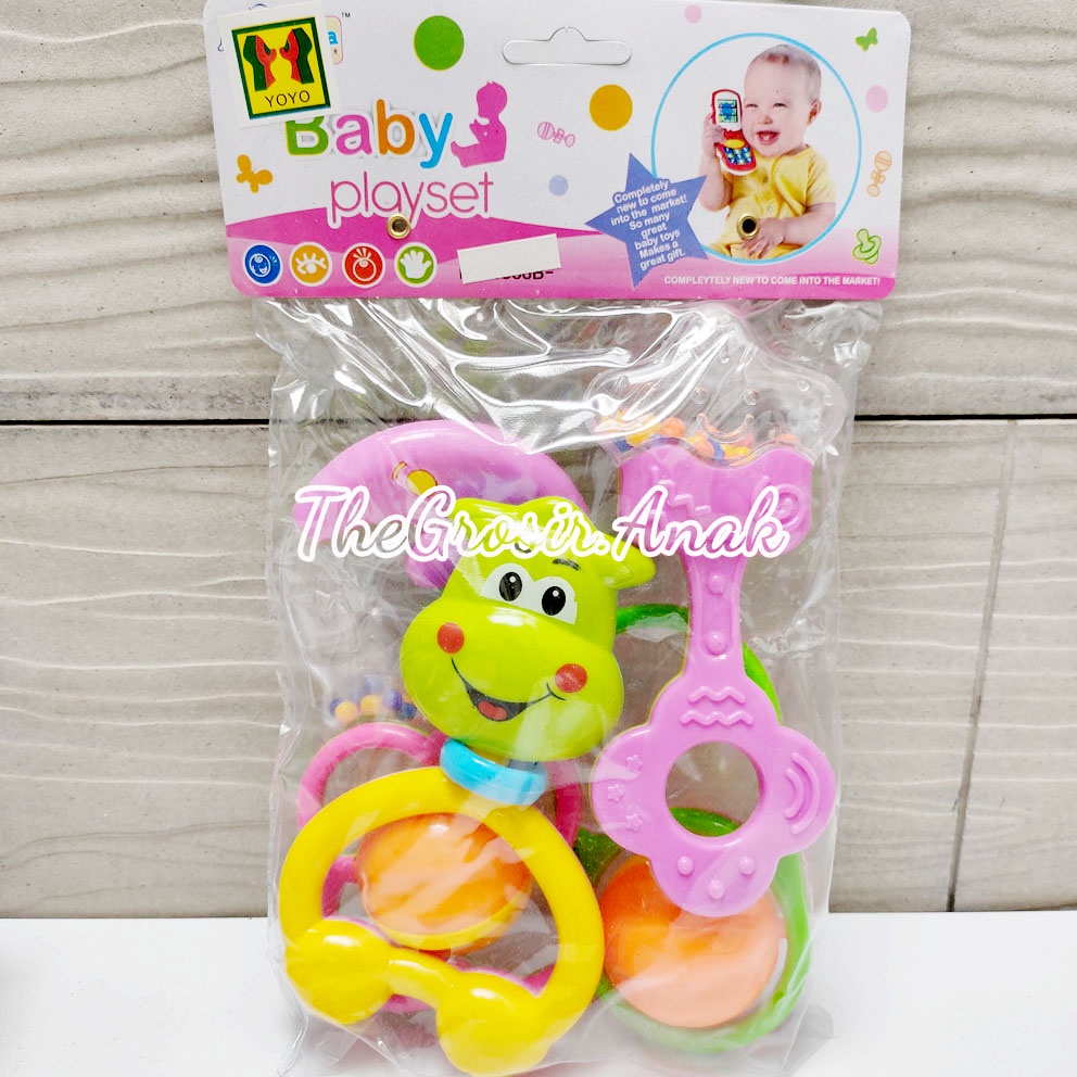 Baby Playset Rattles Mainan Kerincingan Bayi Bentuk Binatang Bulan Jerapah