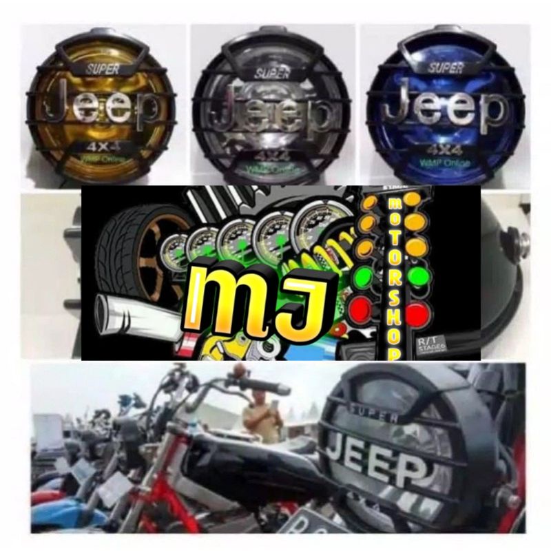 Lampu Depan JEEP 4x4 H4 HeadLamp/Reflektor depan model bulat jeep bisa semua motor/harga satuan