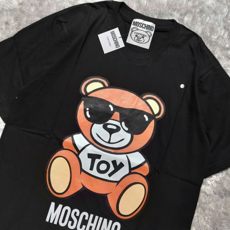 Kaos Tshirt Moschino Swim Toy Bear Mirror Fulltag &amp; Lebel Premium