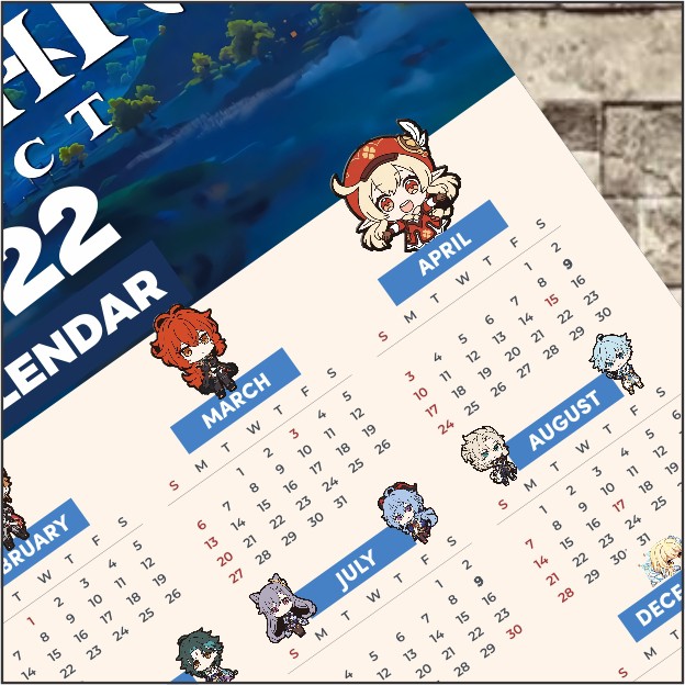 Poster Anime Terlengkap A3 - Kalender Anime 2022 Kimetsu no Yaiba Demon Slayer Tokyo Revengers Genshin Impact Haikyuu Jujutsu Kaisen-2