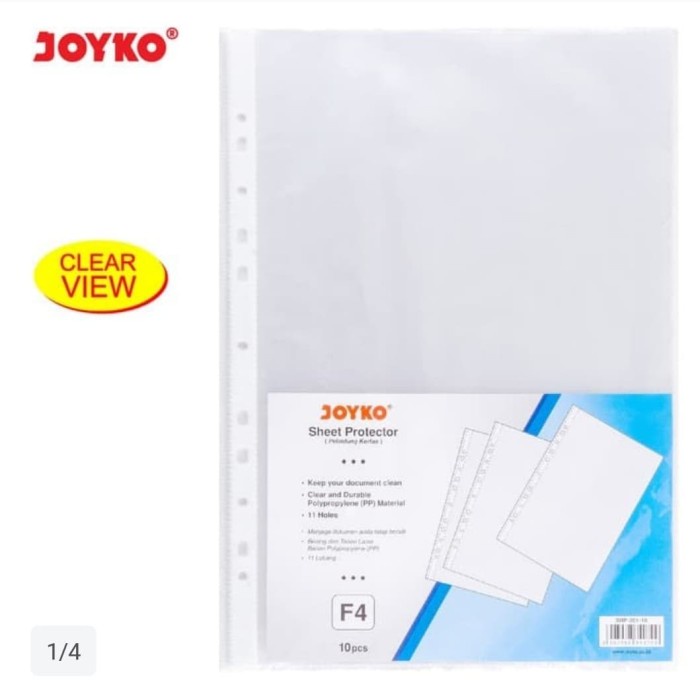 

tulis-alat-paket- sheet protektor joyko shp 201-10. f4 -paket-alat-tulis.
