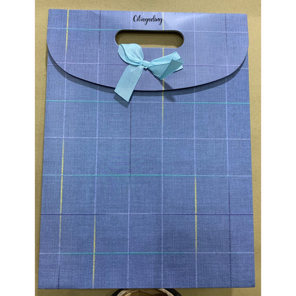 PAPER BAG PITA KANTONG M KERTAS MOTIF POLOS PARCEL BINGKISAN BUNGKUS KEMASAN GOODIE BAG ULANG TAHUN-3