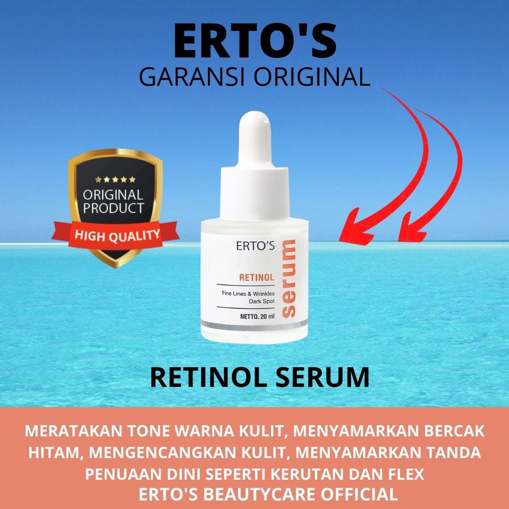 Ertos Paket Lengkap Perawatan Wajah original Berminyak Komedo flex hitam pori besar jerawar bruntusan radang kering Glowing-retinol serum