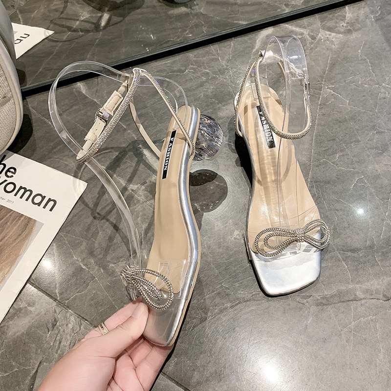 RYX - Aurora Rhinestone Sandal Heels Wanita Fashion Pesta / Casual - Ori Import