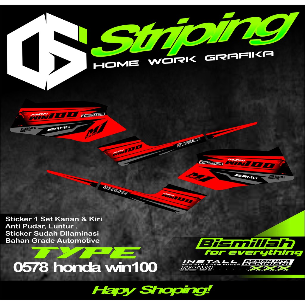 Stiker Striping Honda Win 100 Simpel Keren Kode(0578)