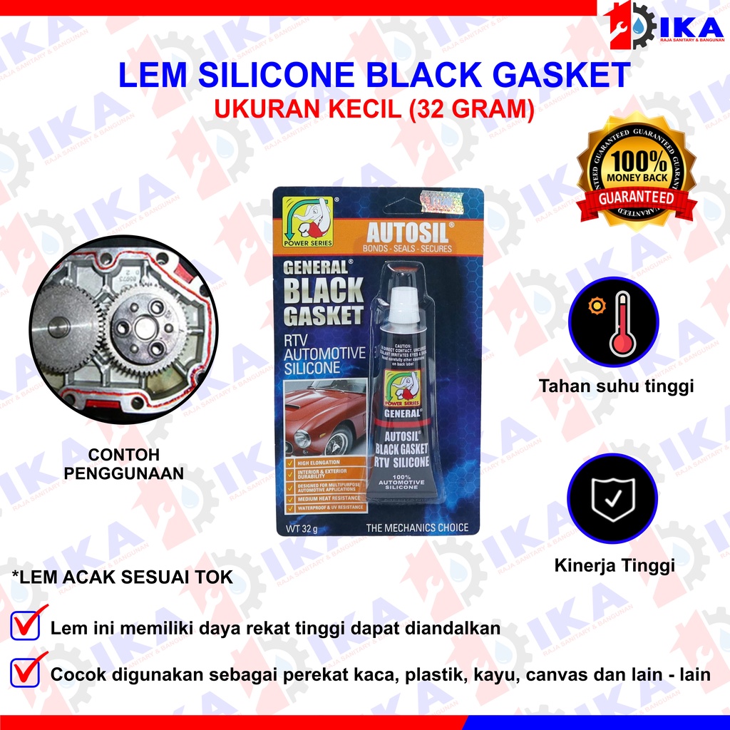 LEM SILIKON GASKET RTV TAHAN PANAS UNTUK PAKING MESIN DAN RADIATOR AUTO SEALER HITAM GENERAL SIL