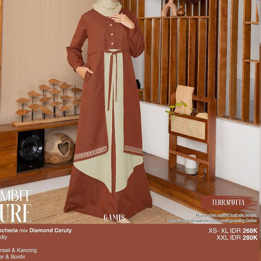 ㅂ Baju Keluarga Couple Muslim Terbaru Lebaran 2022 Nibras SARIMBIT FIGURE TERRACOTTA Series gamis ko