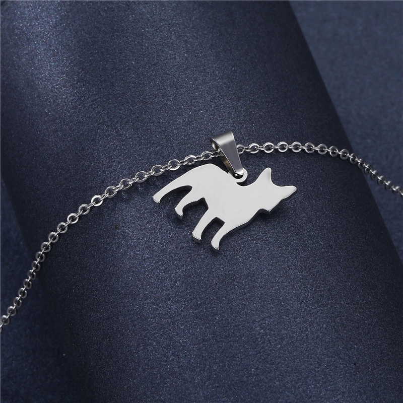 Eropa dan Amerika Ingin hewan ornamen wanita anjing stainless steel Kalung fashion pasangan liontin
