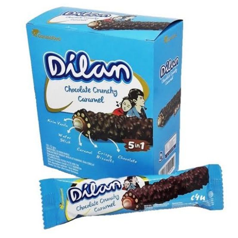 Dilan Chocolate Crunchy Caramel 24Gram Isi 12