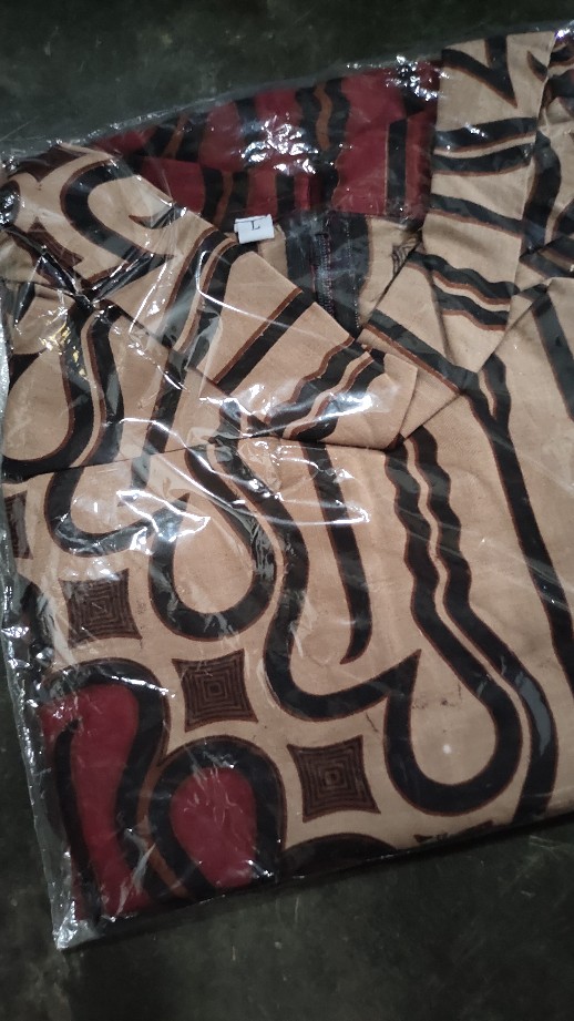 Tunik Batik Wanita Resleting Lengan Panjang Seno Marun Batik Aziza