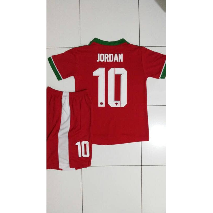 IMPORT Jersey TimNas Indonesia home kids anak 2017 2018 logo polyflex Nameset PALING MURAH