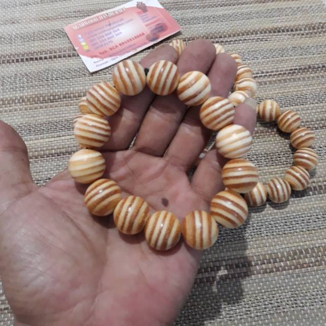 Gelang kayu puser bumi 16 mm jaminan asli