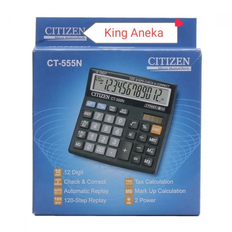 

Kaltulator Citizen 555N Tanggung 12 Digit New Model Bisa Cek Ulang