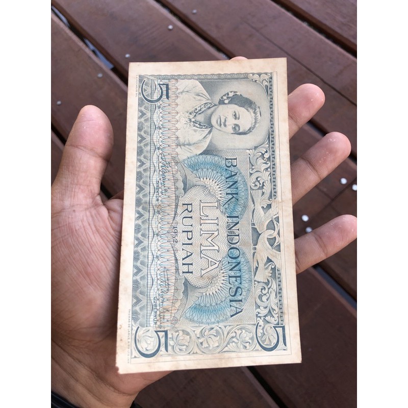 Uang Kuno 5 Rupiah Budaya Gambar Kartini VF Plus