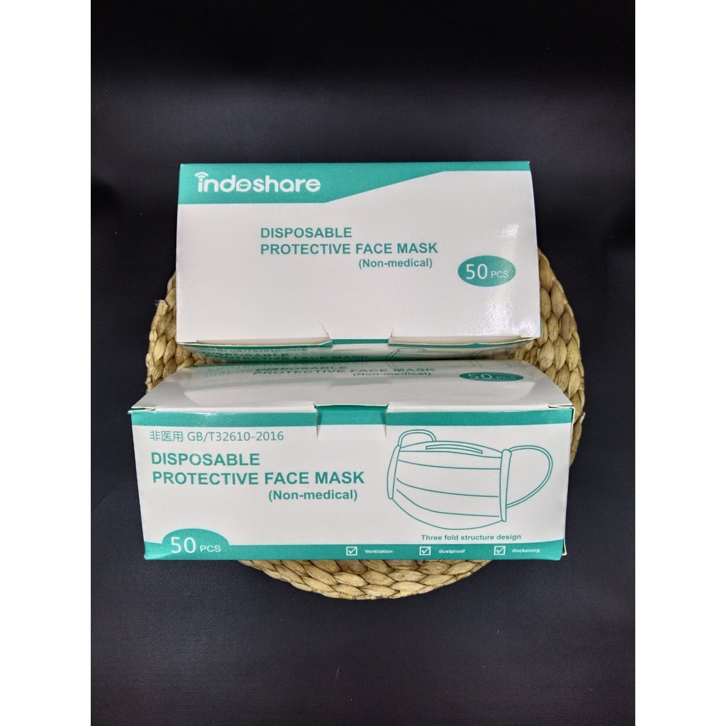 Masker Hijab / Non Hijab / Masker Medis 3 Ply / Disposable Face Mask / Masker Headloop / Earloop