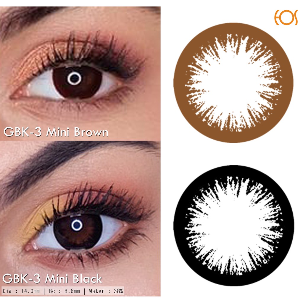 Softlens EOS GBK - 3 Mini Soft Lens Mia Black Hitam Choco Coklat Brown Soflens Minus Murah