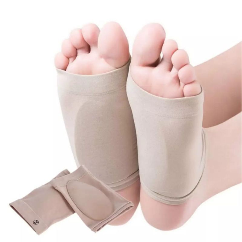 Arch Flat Cushion Insole Terapi Telapak Kaki Datar Kaos Kaki Sakit Kram Flat Silikon Pelindung Kain Sol Kaki Bebek Foot