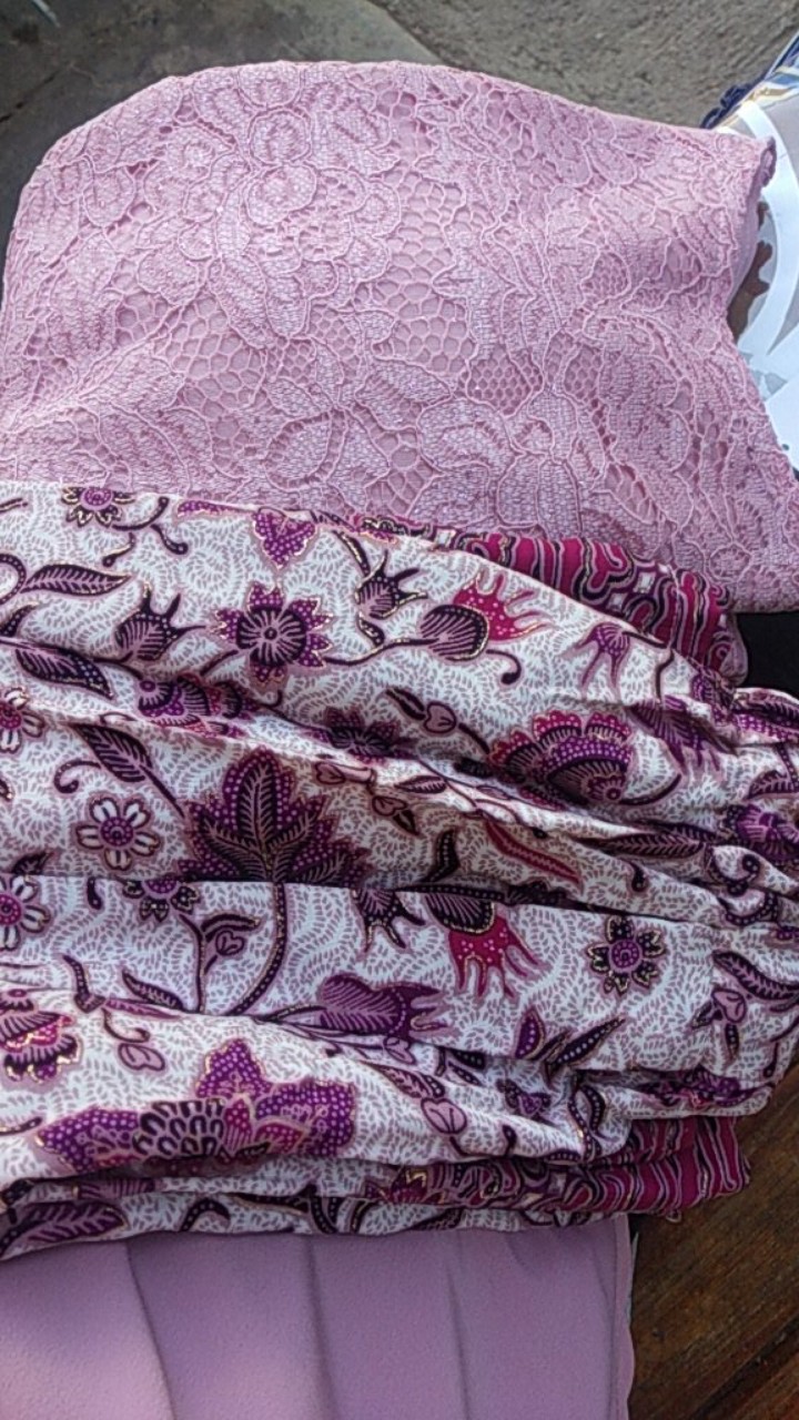 Stelan Kebaya Brukat Tunik Kurung Lian Kombi Rok Span Batik Anak