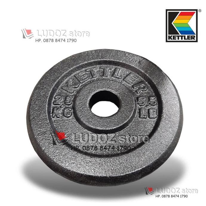 Kettler 2.5Kg Plat Beban Cast Iron Barbel Dumbell Plate Besi 2,5 Kg