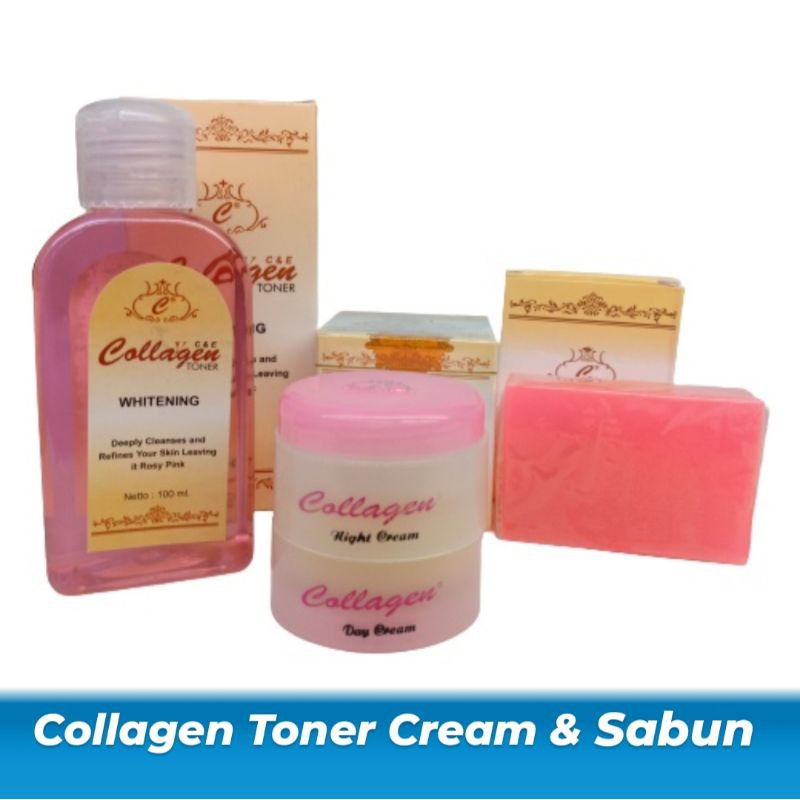 PAKET 4IN1 CREAM SUPER COLLAGEN + TONER WHITENING COLLAGEN