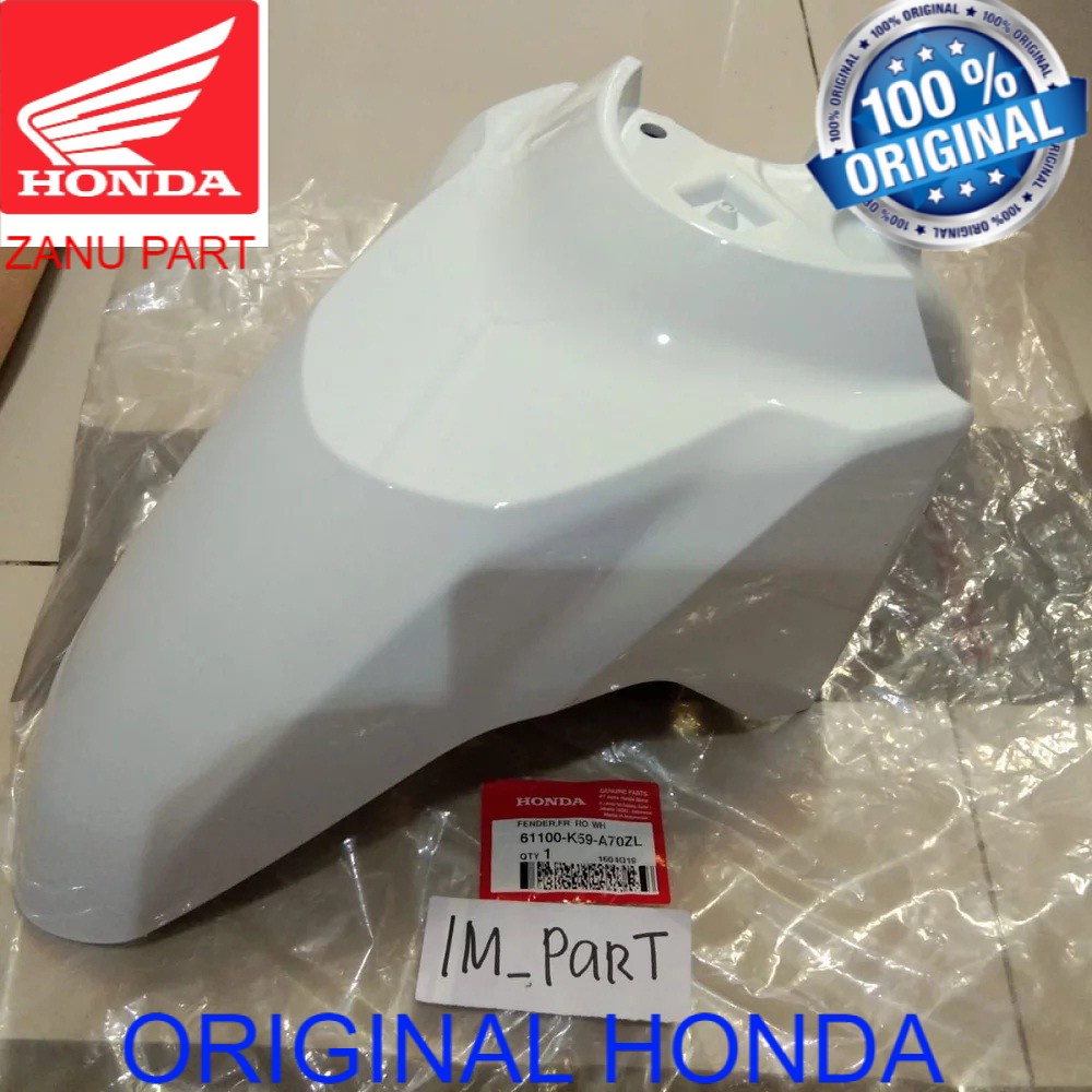 Slebor spakbor depan vario 125 150 led 2018 2019 putih rose mawar putih tulang 61100-K59-A70ZL ori