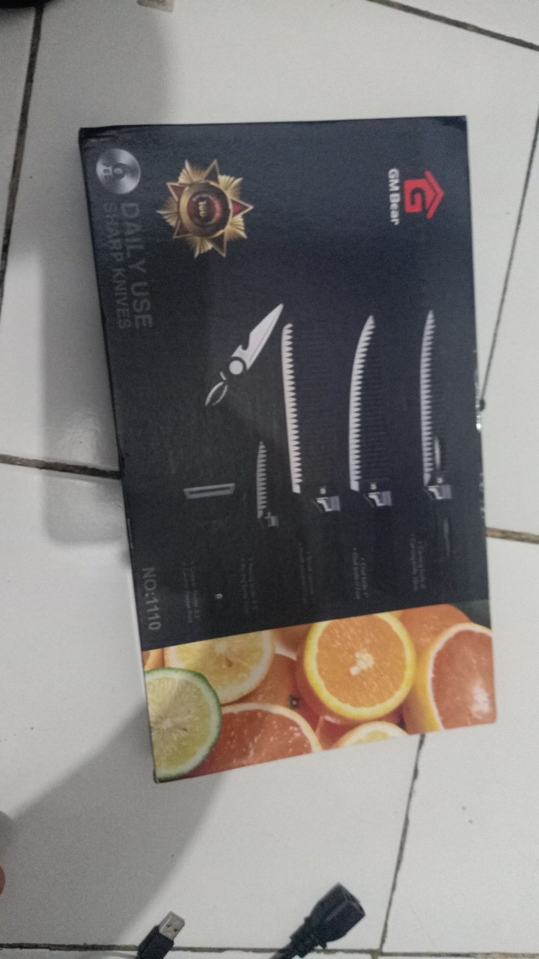 Gm Bear Pisau Dapur Hitam Set 6pcs 1110 - Kitchen Knife Black