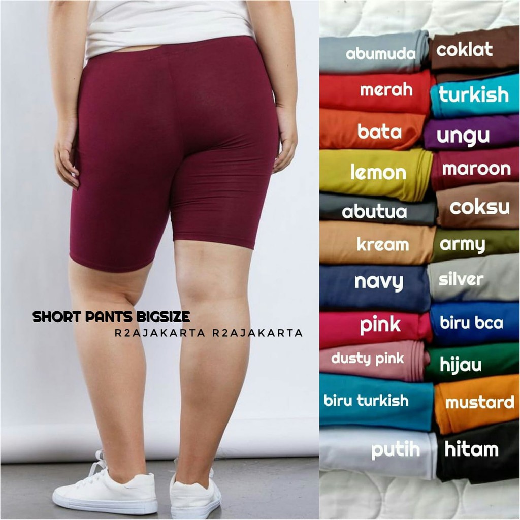 SHORTPANTS BIGSIZE POLOS WANITA BIG SIZE JUMBO XXL - R2AJAKARTA