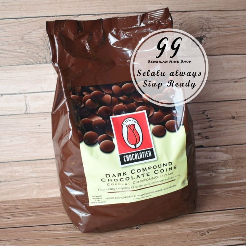 

Tulip DARK COMPOUND COIN 2,5 KG Dark Chocolate Cokelat Coklat Kancing