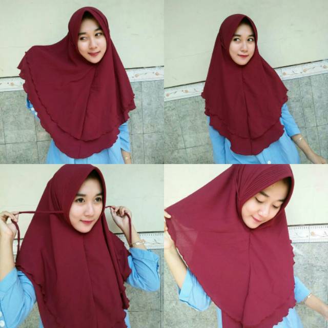 Khimar 2 Layer Pet Tali / Khimar Layer Tali / Khimar Layer Pet