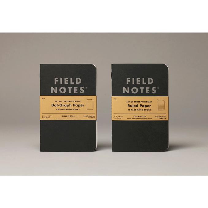 

[[BISA COD]] Notebook Field Notes Pitch Black Memo 3 Pack Dot Paper Stationeries