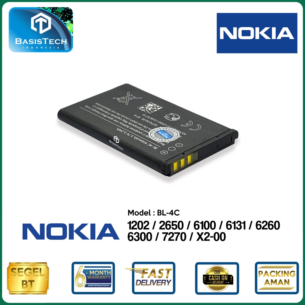 BATERAI NOKIA BL-4C - 1202 2650 6100 6131 6260 6300 7270 X2-00 - ORI99