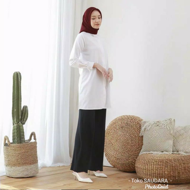 kemeja formal wanita putih body panjang (muslimah)