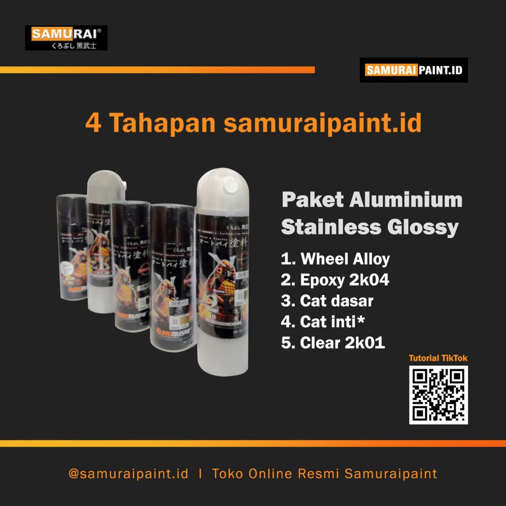 Paket Alumunium stainless glossy, Samuraipaint