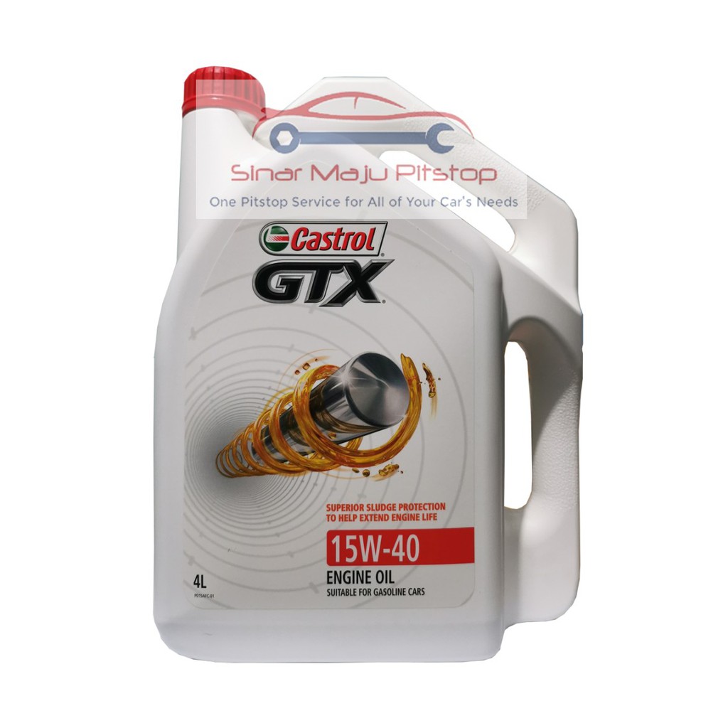 Oli Mobil / Pelumas Oli Mesin Mobil Bensin - CASTROL GTX 15W-40 API SN/CF ORIGINAL 4 Liter