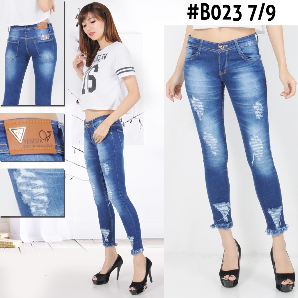 Celana Jeans Sobek Rawis 7/9 / Celana Jeans Sobek Rawis / Celana Jeans Ripped 7/9 / Celana Jeans 7/9