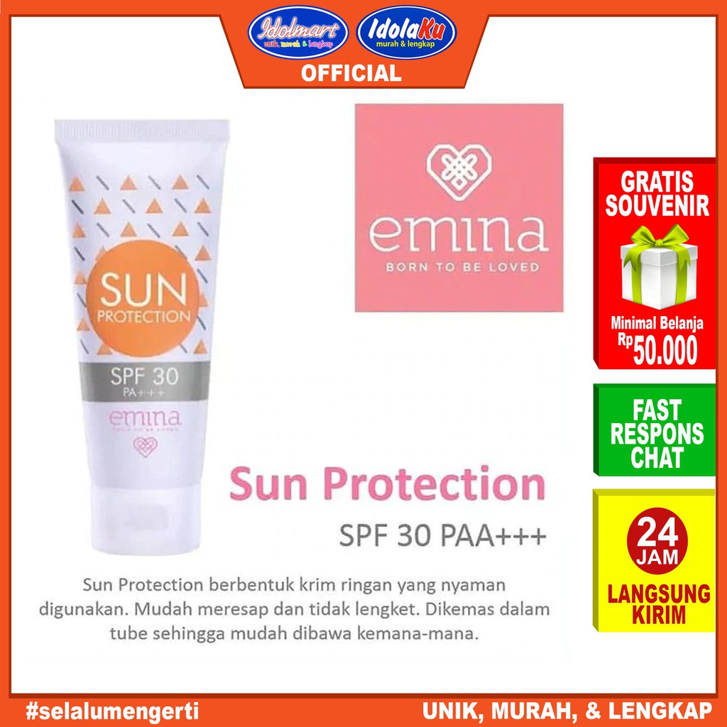 IDOLAKU EMINA Sun Protection SPF 30 Ukuran 60ml / EMINA Sunblock