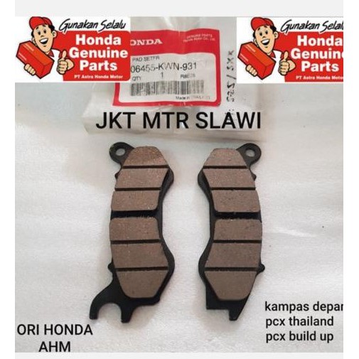 dispad depan pad set fr kampas belakang pcx cbu/thailand/build up 2016 ori honda ahm asli honda